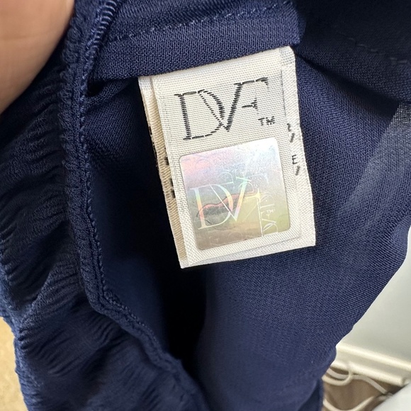 Diane Von Furstenberg Navy Blue Chiffon Flare Skirt size 4 Y2K | Mermaidcore - Picture 7 of 7